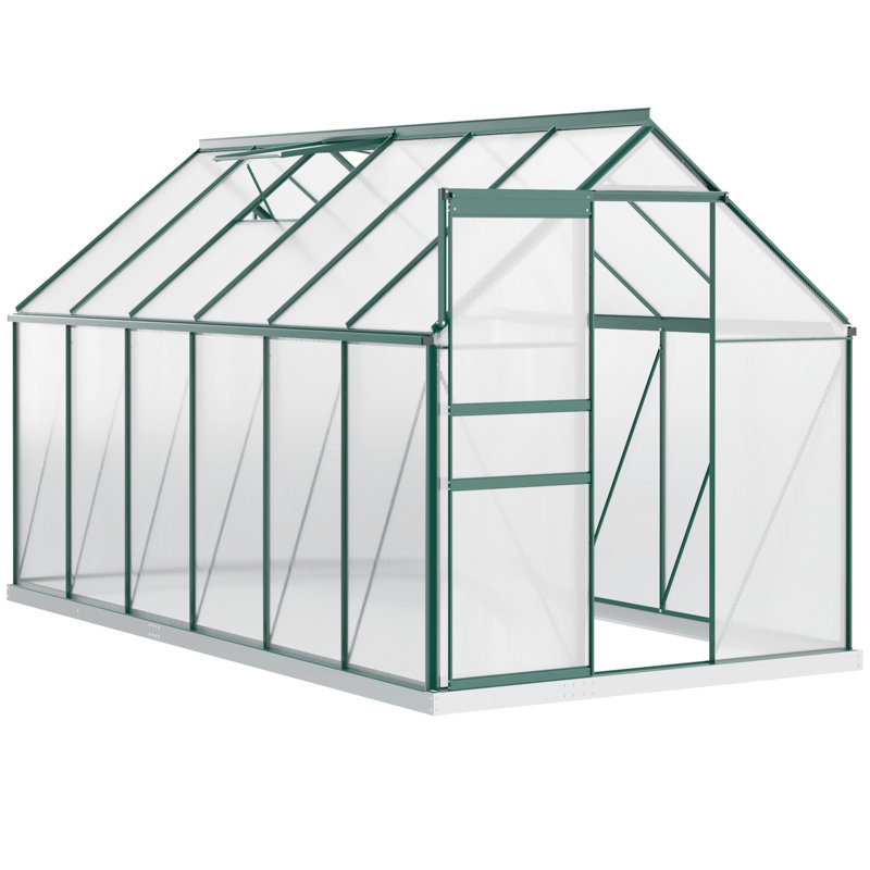 Serre en polycarbonate, serre accessible à pied, Vert,  6 pi x 12 pi x 6,5 pi