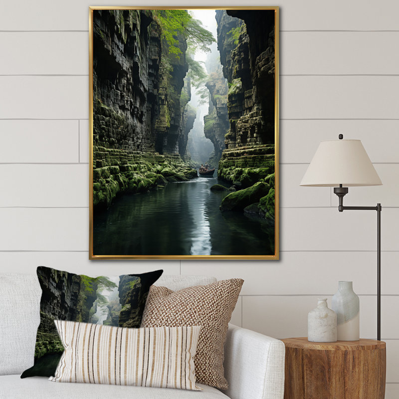 Canyon Canyon - Mystic Gorge, H 32 po x l 16 po x P 1 po, Cadre flottant doré