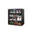 Armoire à chaussures noire 4 niveaux avec porte en verre et vitrine à chaussures en verre avec contrôle Bluetooth, support à chaussures