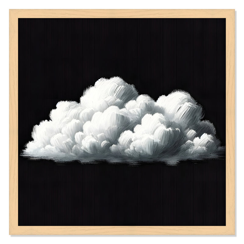 White Clouds Print by Casa Fine Arts, 37.5" H x 37.5" W x 1.25" D, Natural Framed Print without Mat