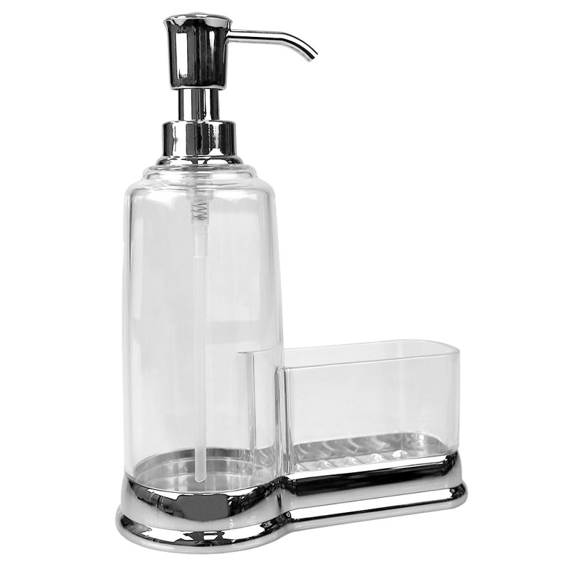 Distributeur de savon en plastique Rilla, Chrome