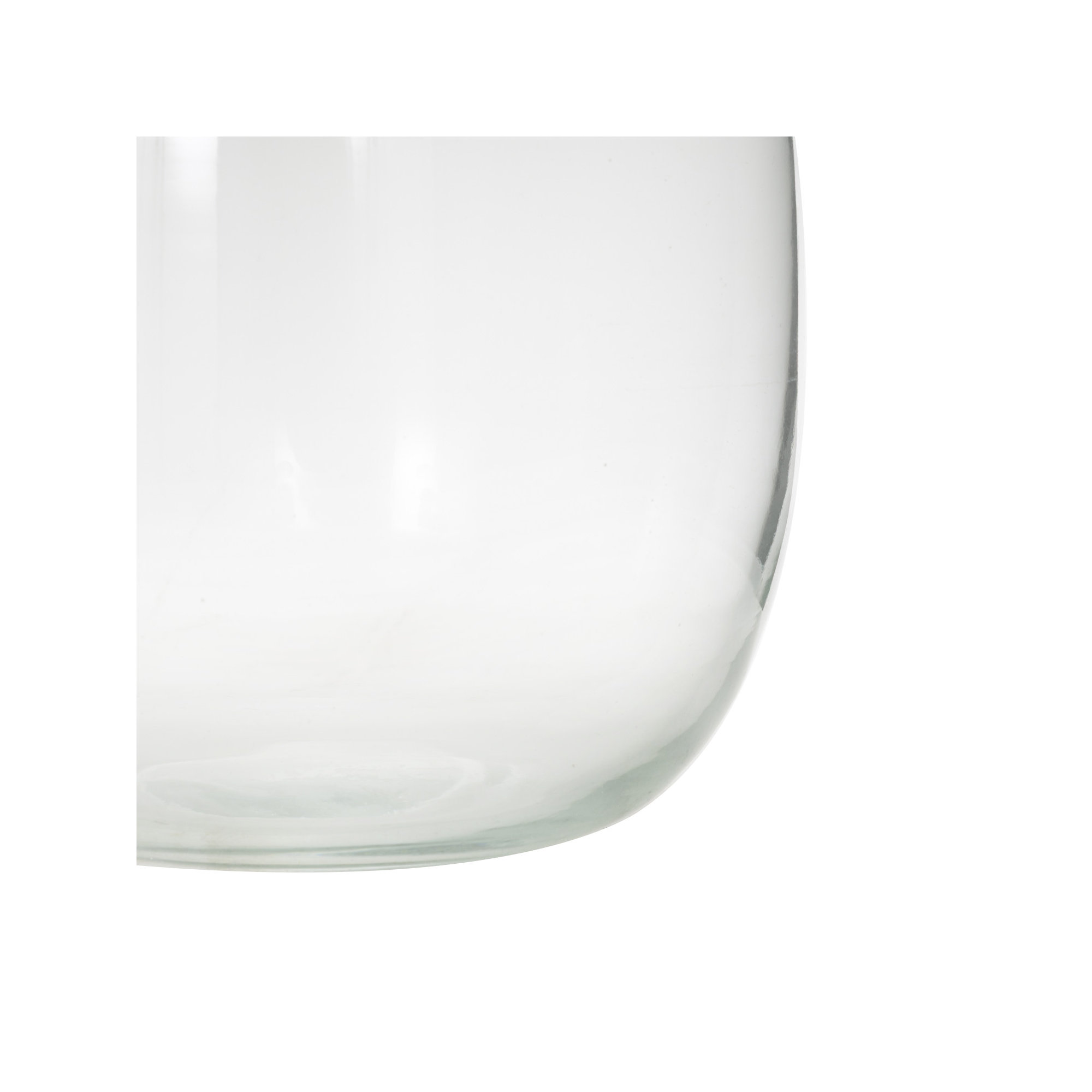 Cole and Grey Glass Wide Clear Decorative Vase, 12" H x 7.5" W x 7.5" D