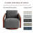 Upholstered Farmhouse Edging Swivel Barrel Chair With Toss Pillows-723334087
