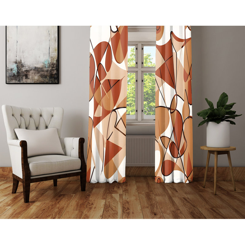 Paire de rideaux semi-transparents en polyester Dasheem, L 56 po x L 78 po