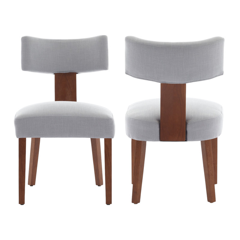 Chaise d'appoint rembourrée en bois massif, Gris