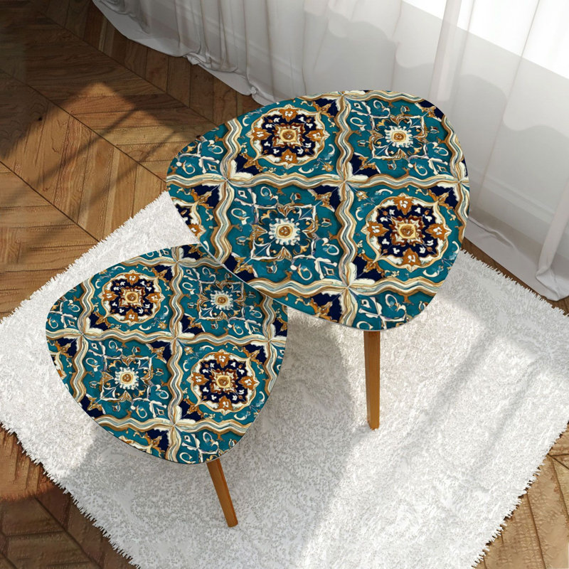 Ensemble de 2 tables basses gigognes Triangle