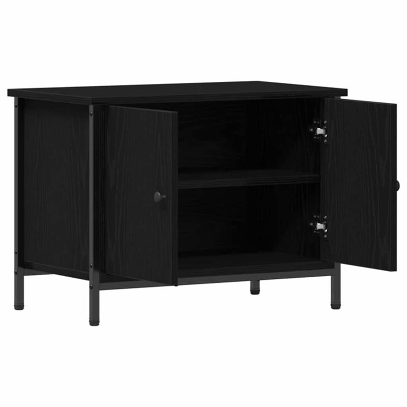 TV Cabinet Engineered Wood, 45cm H x 60cm L x 35cm W, Black Oak