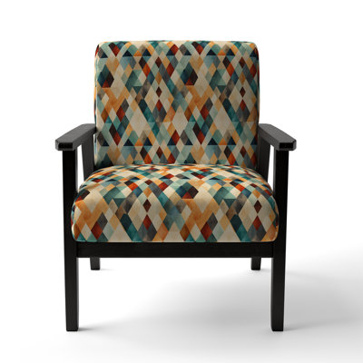 Natural Tones Green And Beige Mosaic - Upholstered Modern & Contemporary Accent Arm Chair by Red Barrel Studio