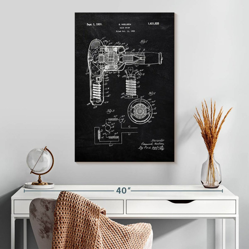 Hair Dryer 1931 BW Kynaat, 30" H x 20" W