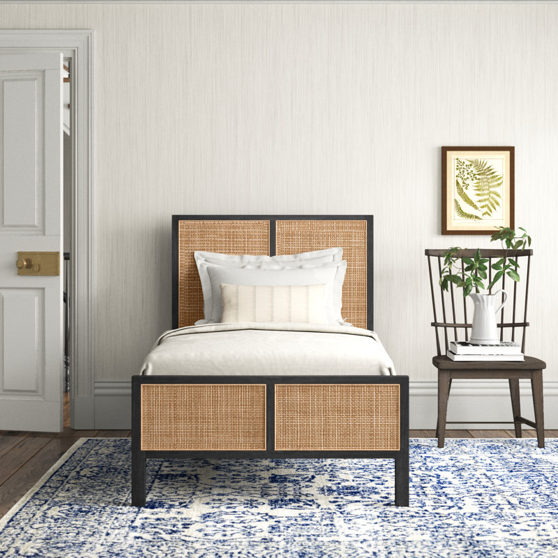 Nellie Cane Bed, Twin, Black Wash