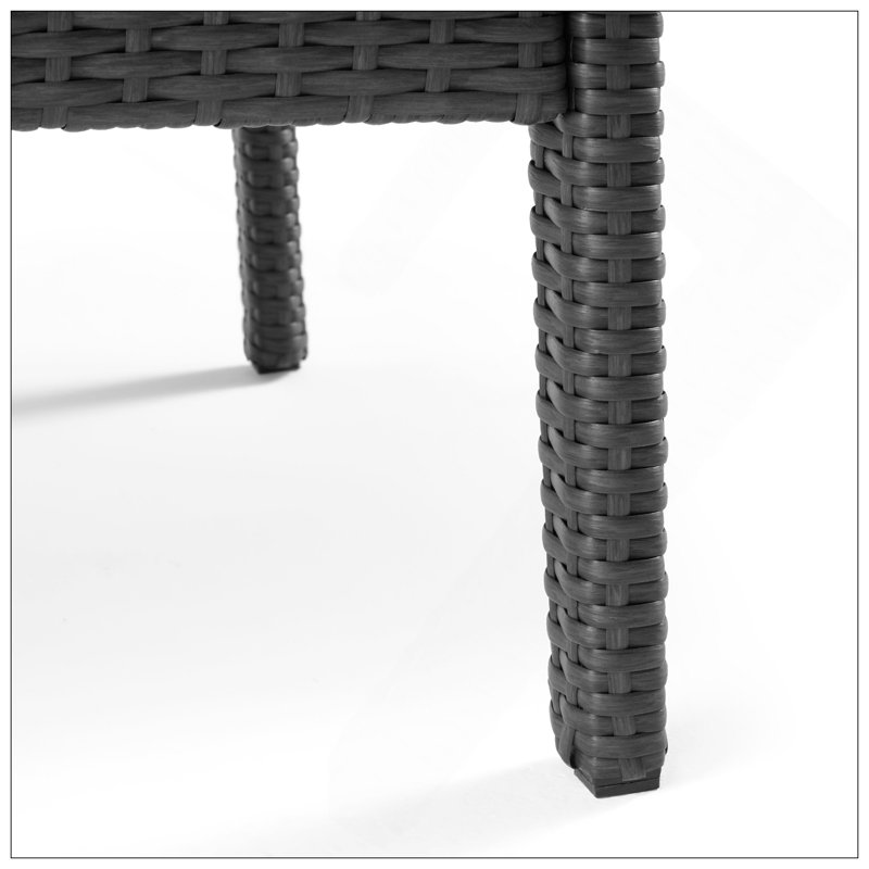 Causeuse en osier durable avec accoudoirs ergonomiques et coussins résistants à l'eau pour un confort extérieur, Grey, Silver