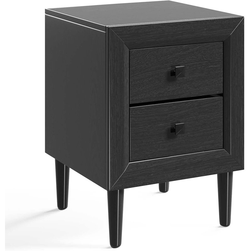 Ledet Solid Wood End Table, Black