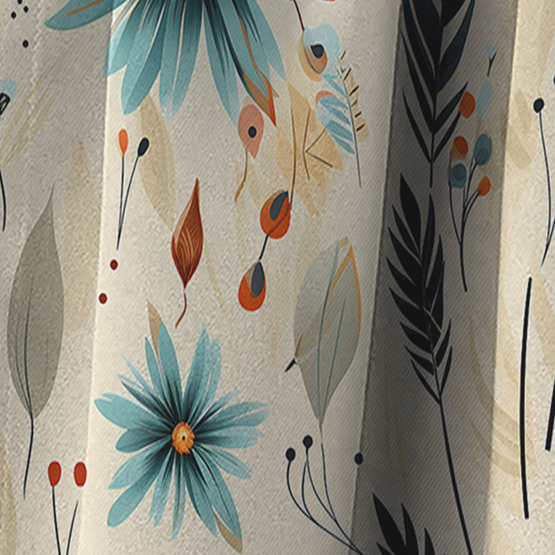 Motif tribal oasis boho - rideau boho abstrait - rideau occultant en velours - 1 panneau, L 52 po x L 90 po