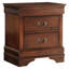Table de chevet 2 cerisier brun - Décoration de chambre à coucher traditionnelle 2 tiroirs, cerisier, look
