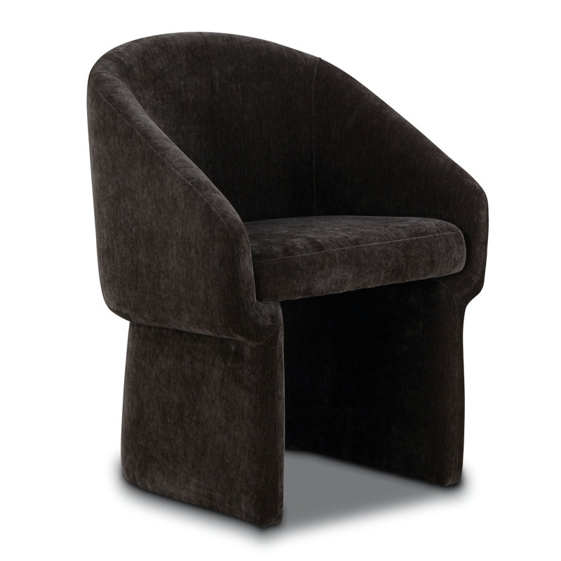Chaise Sloane en velours brun Java