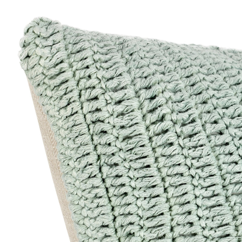 Nakeya Knitted Linen Throw Pillow, Honey, 14" x 26", Rectangle