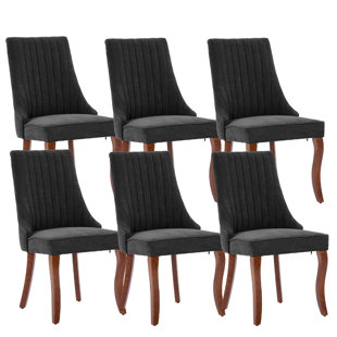 Chaise de salle à manger rembourrée à dossier (Ensemble de 6)
