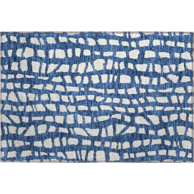 Premium Machine Washable Prisco Navy Rug