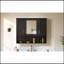 Armoire à pharmacie murale 35 po 2 en 1 avec tablettes réglables et portes à fermeture douce, miroir haute définition avec rangement pour meuble-lavabo de salle de bain-1804073702