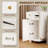 59'' White Folding Table With Drop Leaves For Small Space, Rectangular Wooden Extendable Dining Table With Wheels And Storage-1757865091