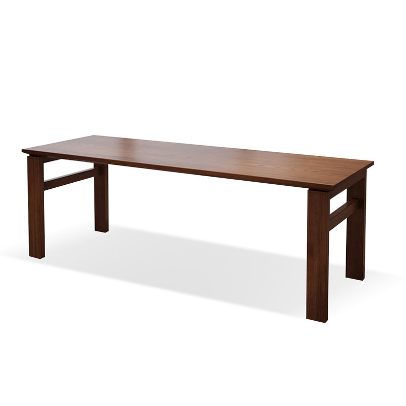 Bureau rectangulaire en bois massif brun noisette, H 29,53 po x l 78,74 po x P 23,62 po