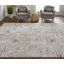 Tapis ivoire / gris à motif abstrait Queens Boulevard-1655918473