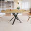 Extendable Metal Base Dining Table-129996285