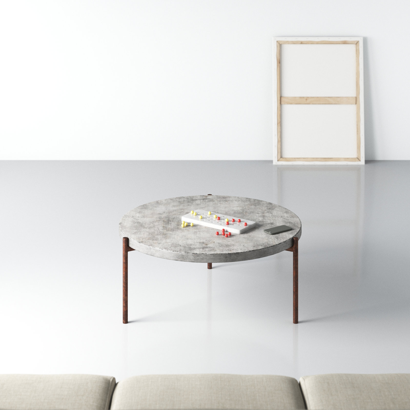 Ebbe 36" Coffee Table, Dark Gray/Rusty