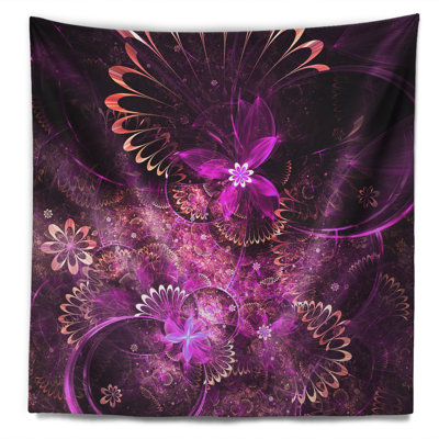 Tapisserie florale brillante florale mauve éclatante