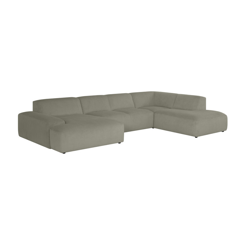 Chiodo Living area- large sofa element - standard length chaise longue - ottoman, Left Hand Facing, Taupe