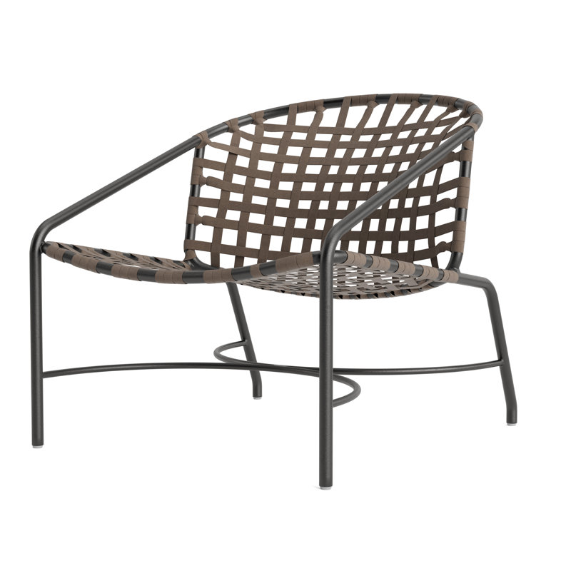 Kantan Outdoor Lounge Chair, Textured Pewter/Mica Suncloth Lace