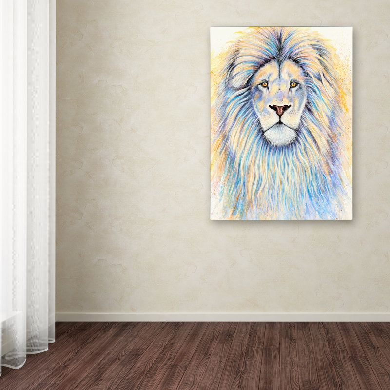 « leo the lion », reproduction d’impression sur toile tendue, H 19 po x l 14 po