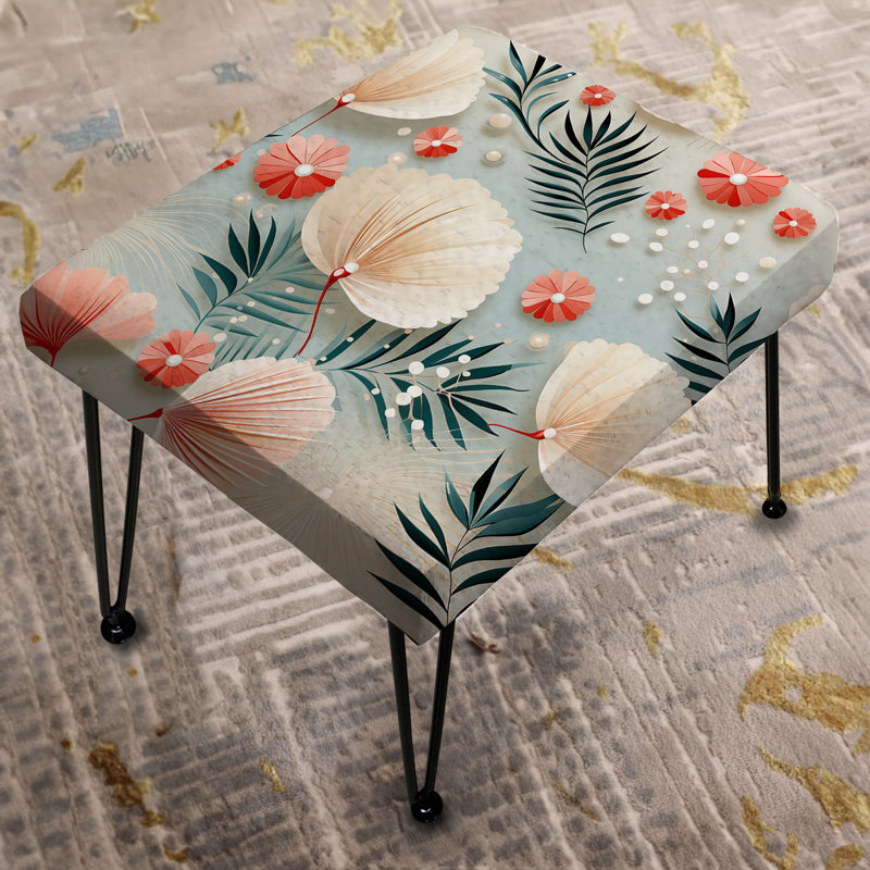 Seaside Elegance Tropical Motif I - Repose-pieds rectangulaire Tropical