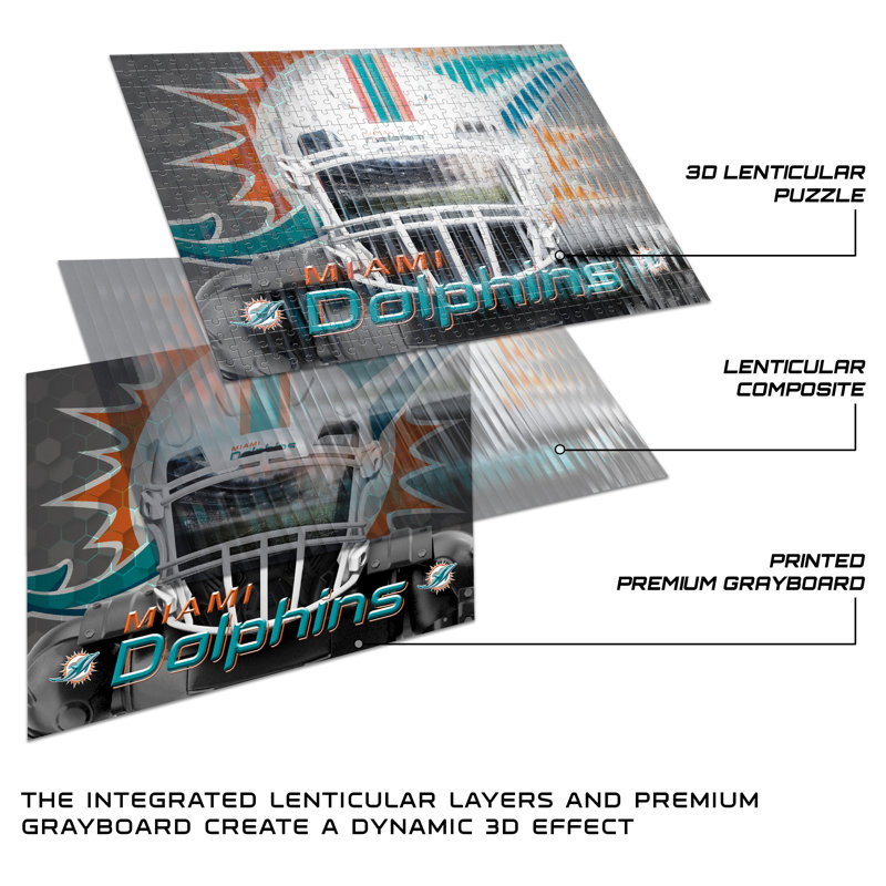 NFL Miami Dolphins, masque 3D, 500 pièces, Miami Dolphins