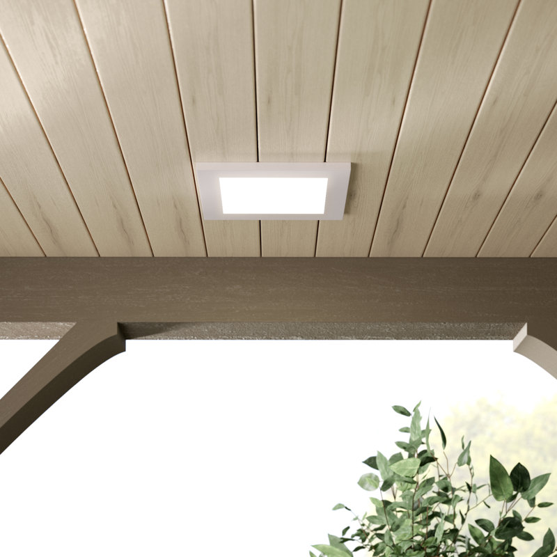 Skiljo Acrylic Flush Mount, 1" H x 9" W x 9" D, White