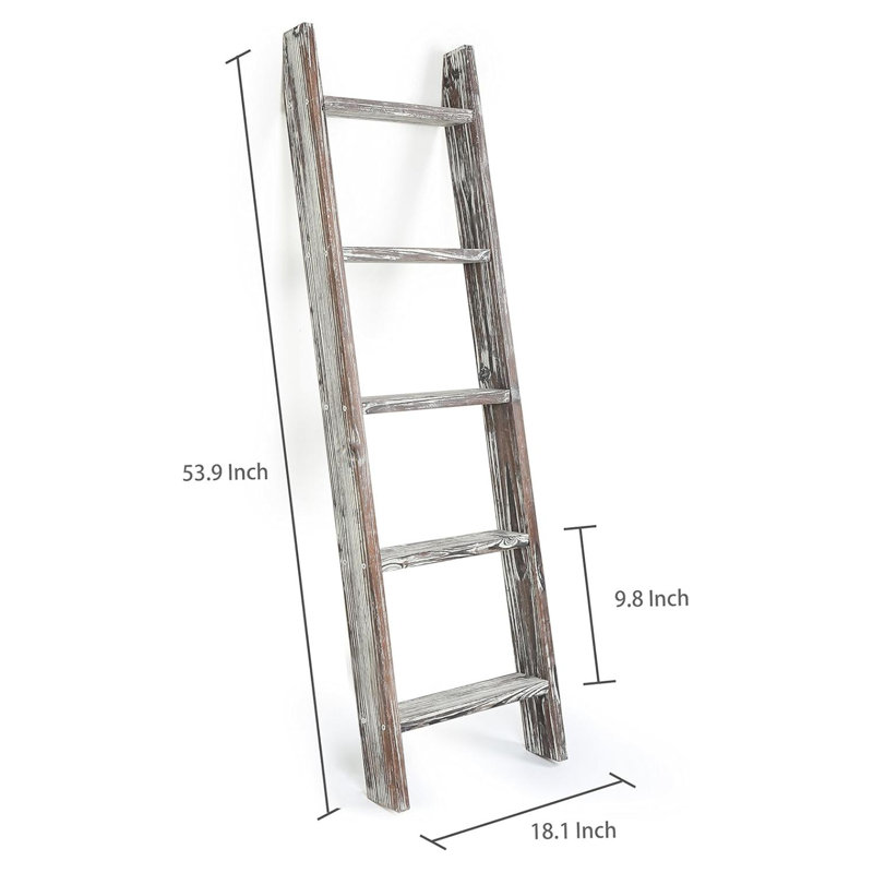 Wall-Leaning Towel Stand Rack 4.5 ft Blanket Ladder