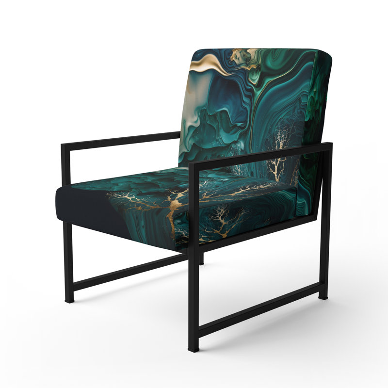Cullivan - Fauteuil d'appoint rembourré en marbre, Noir, noir, noir, noir