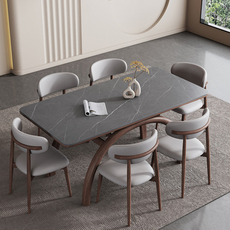 Nordic home rectangular dining table, 29.52"H x 70.86"L x 35.43"W