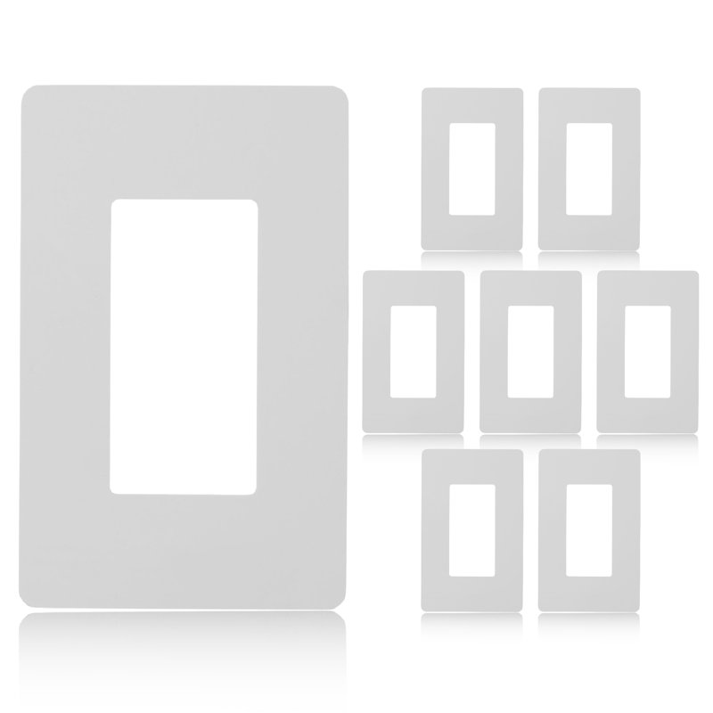 Ivory Thermoplastic 1-Gang Screwless Wall Plate Set