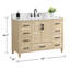 Meuble-lavabo simple 48 po avec comptoir en quartz de Carrare blanc, lavabo et dosseret Hardin, pré-assemblé