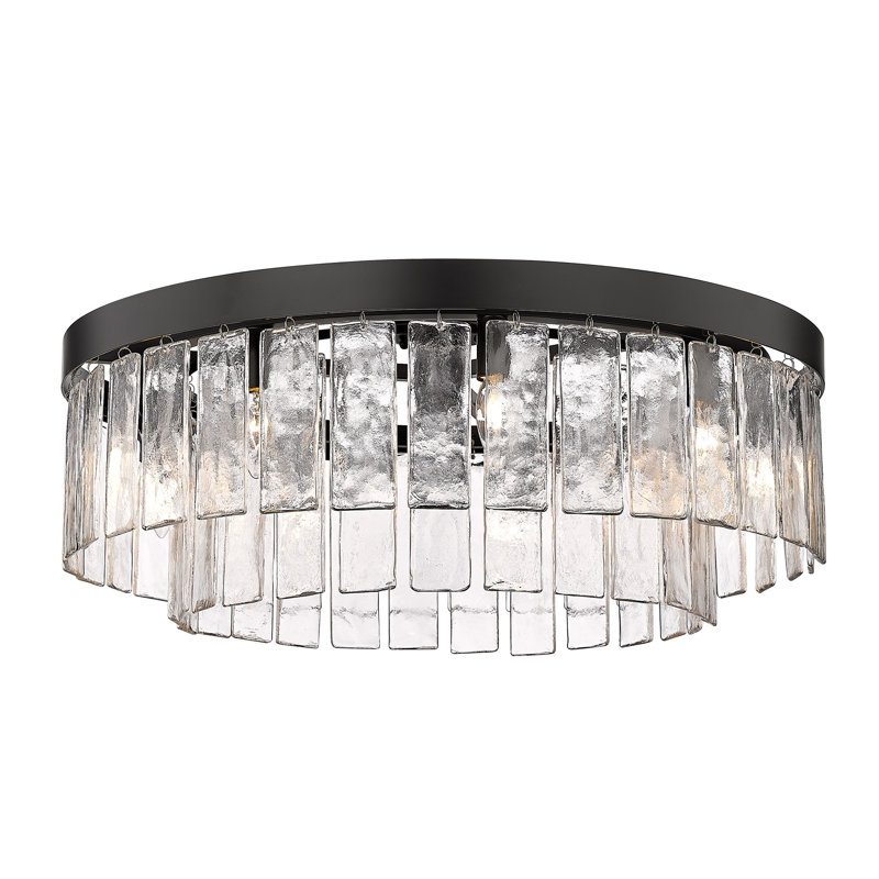 Lynsee Glass Semi Flush Mount, Black