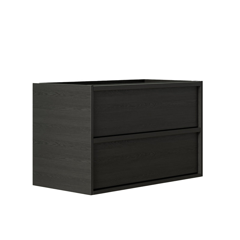 Meuble-lavabo en bois aggloméré 36 po noir
