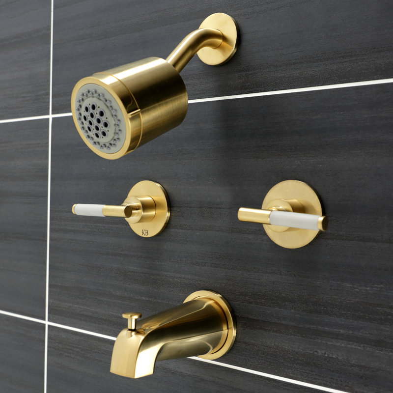 Robinet de baignoire et douche Kaiser, Laiton brossé