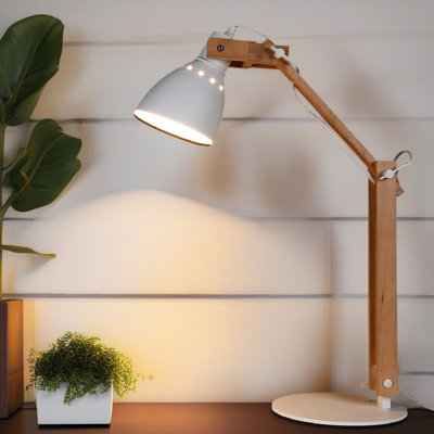 Gallego LED Swing Arm Desk Lamp, 4-Level Dimming, 5W, Heavy Base Table Lamp for Reading, Office
