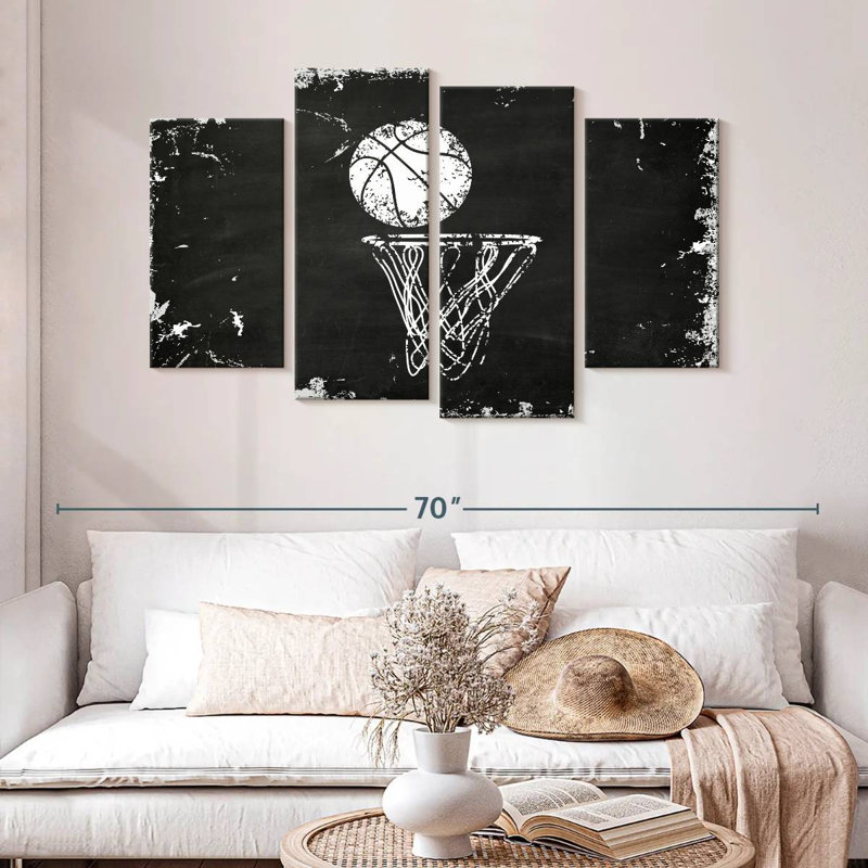 «Basketball Shot», reproduction sur toile, H 32 po x l 52 po x P 1,25 po