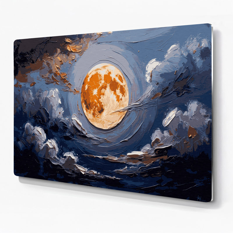 «Thanksgiving Harvest Moon», art mural en métal gris, H 8 po x l 10 po