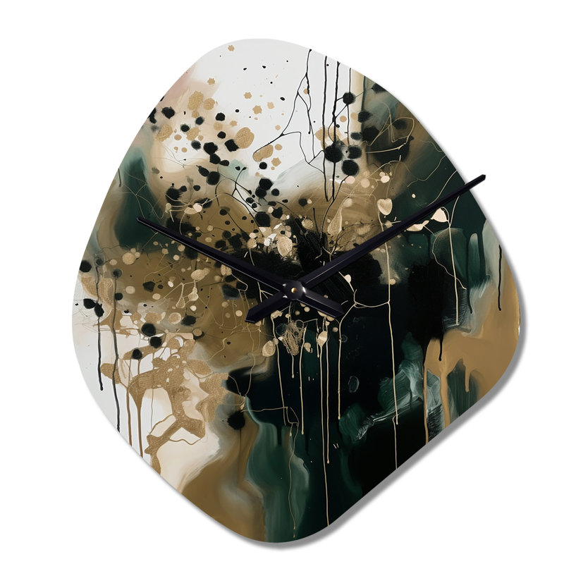 Black Abstracted Realities - Horloge murale asymétrique abstraite, Petit