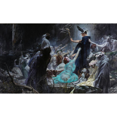 "The Souls at the Acheron" by  Adolf Hirémy-Hirschl - Gallery Wrap Canvas Wall Art