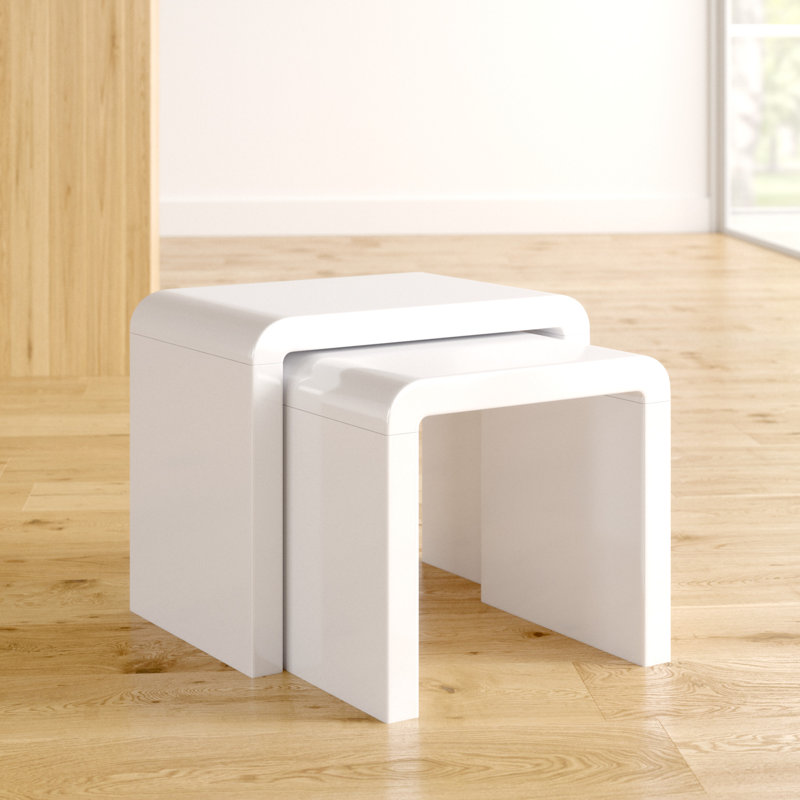 Farrah Sled Nesting Tables, White