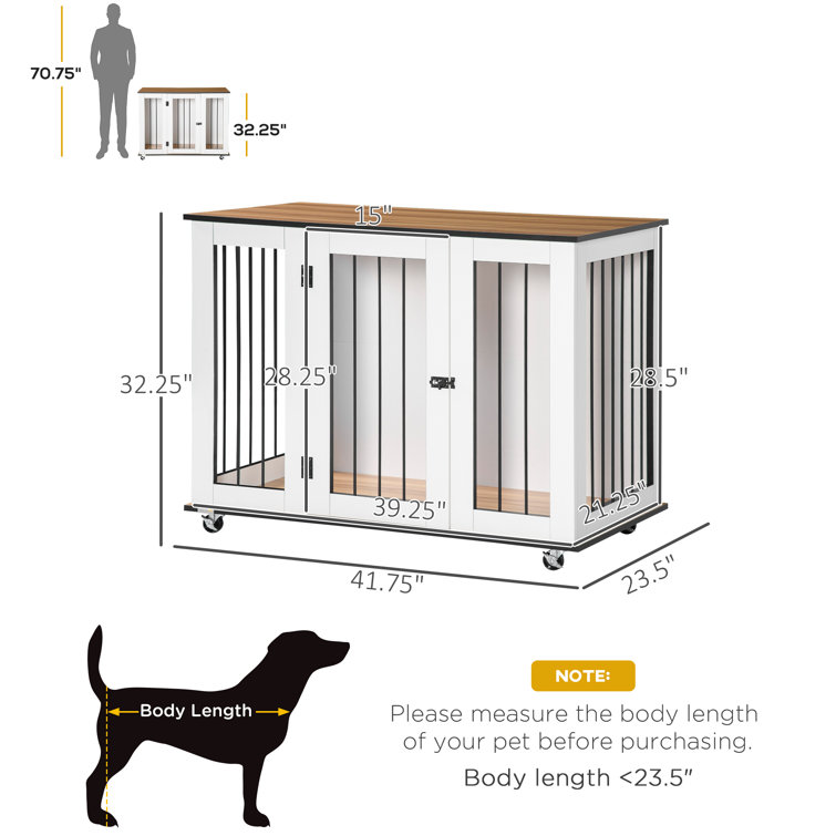 Archie & Oscar™ Monique Furniture Style Dog Crate End Table Decorative Puppy  House With Soft Cushion, Side Holes, Removable Door Panel, Safety Lock,  Indoor Use, For Small & Medium Dogs, Brown 